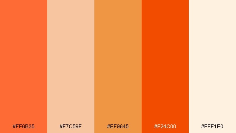papaya punch warm color palette with hex codes