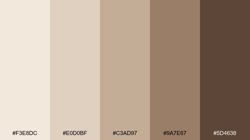 paper bag neutral pale brown color palette with hex codes