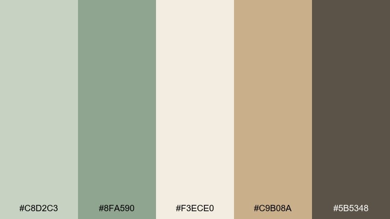 parlor sage edwardian color palette with hex codes