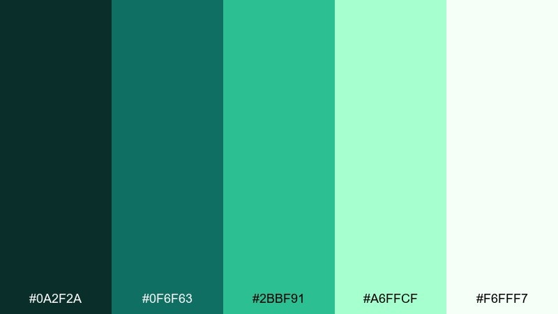parrot feather rainforest color palette with hex codes