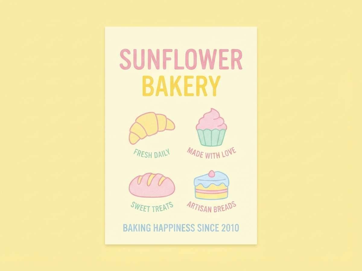 pastel bakery poster