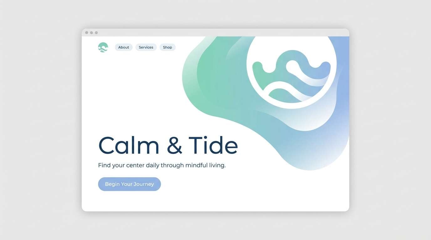 wellness website hero mockup