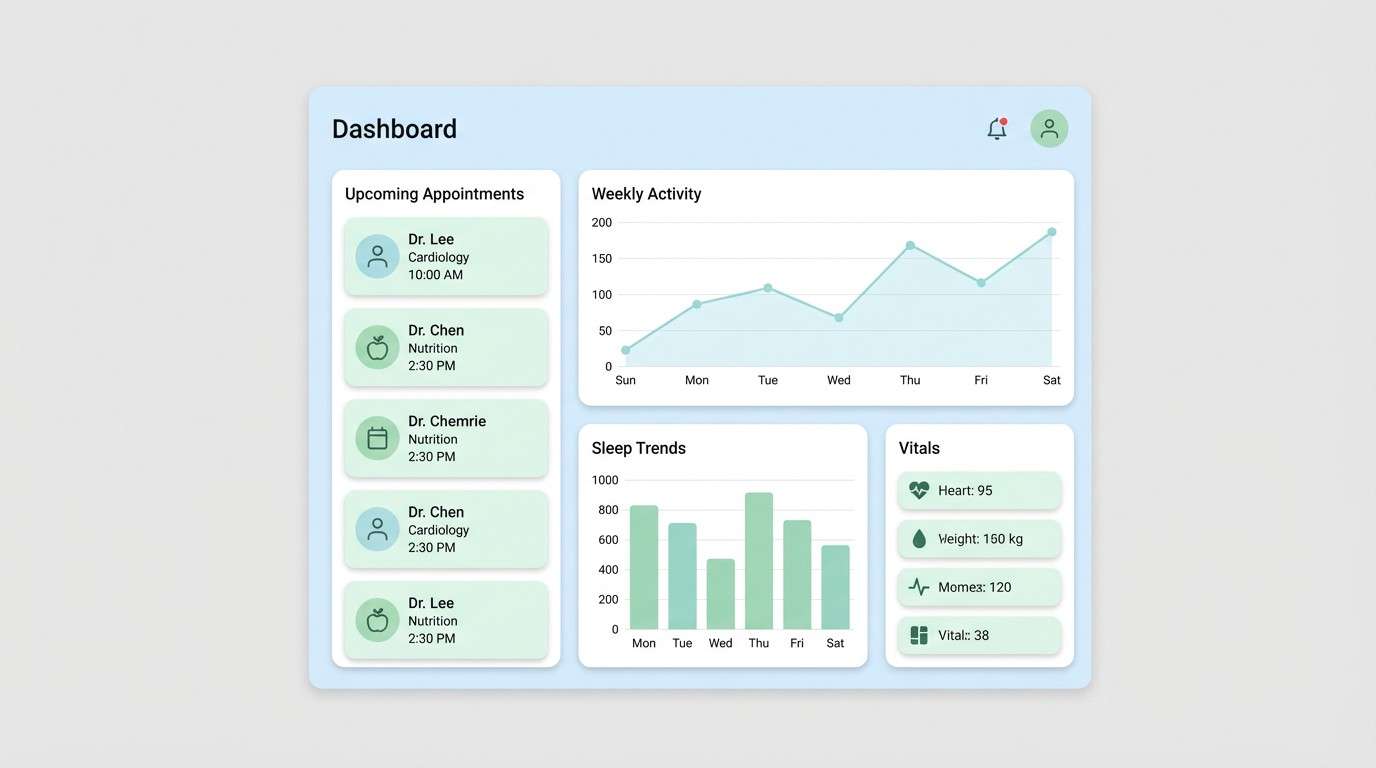 health app dashboard ui