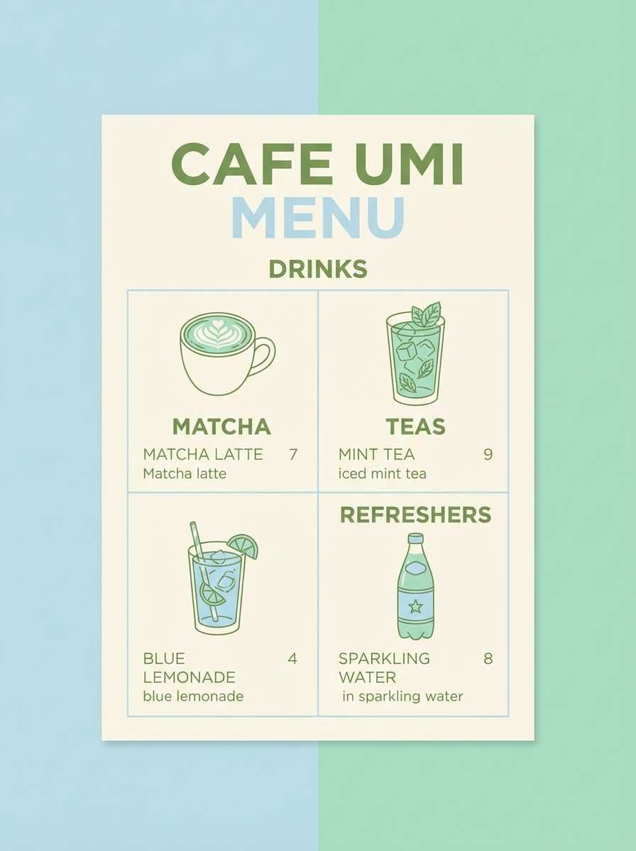 minimal cafe menu poster