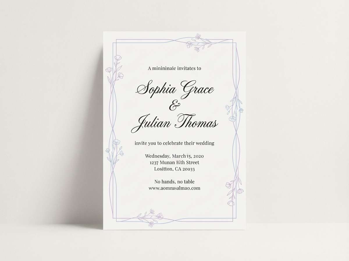lavender wedding invitation