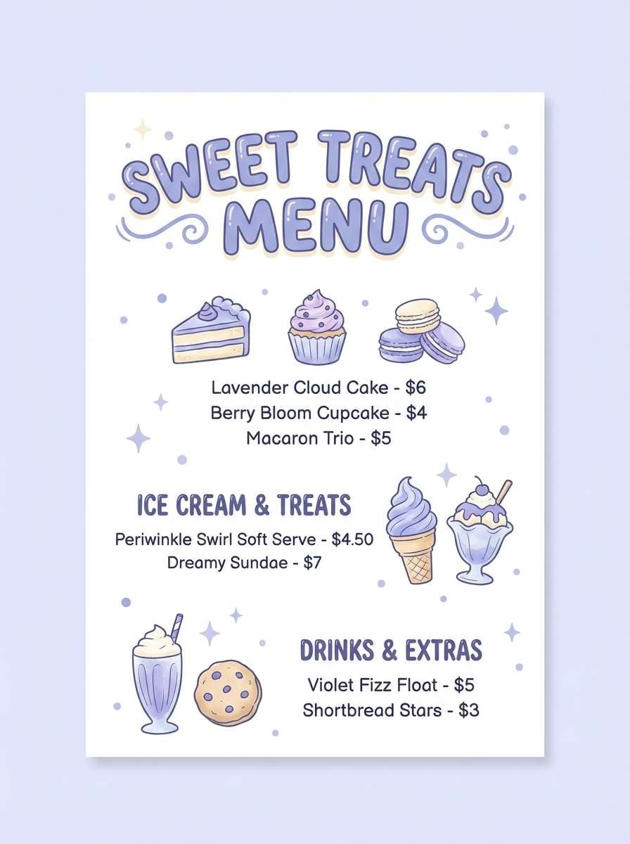 dessert menu flyer