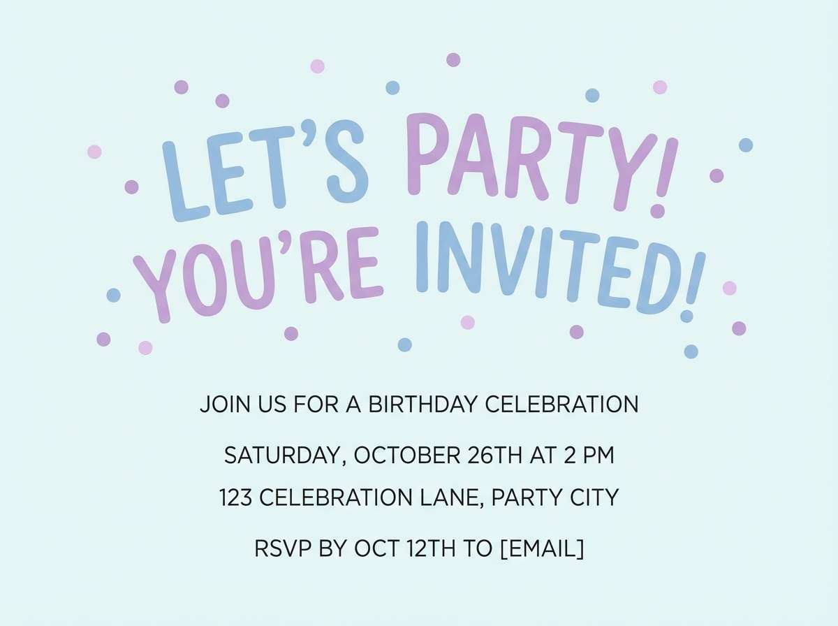 pastel birthday invitation