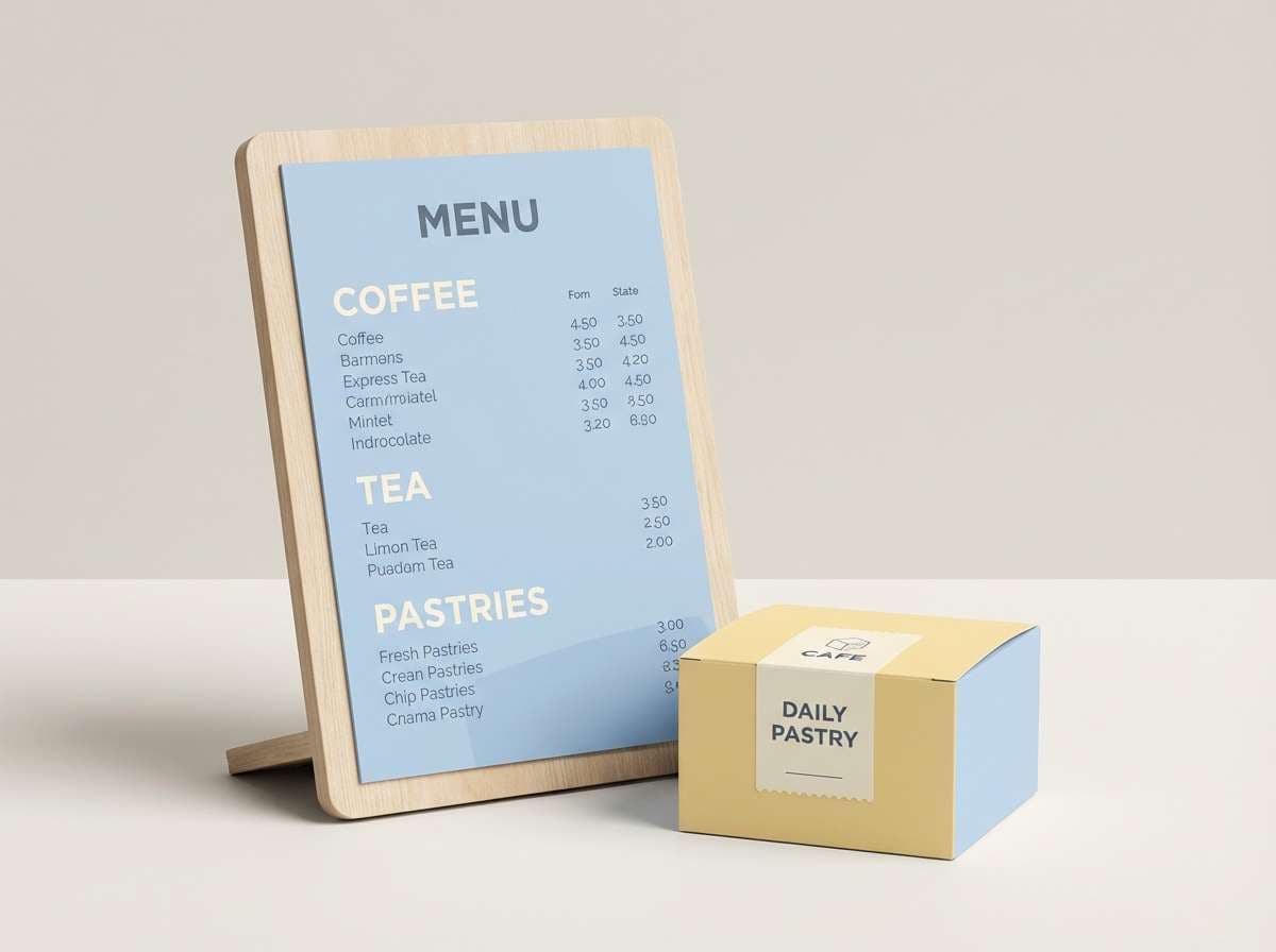 cafe menu board mockup