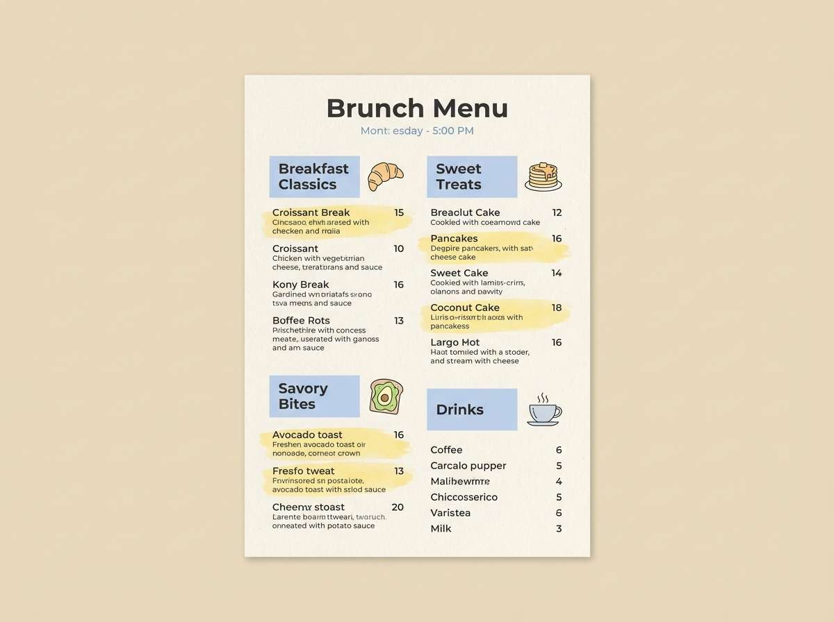 brunch menu layout