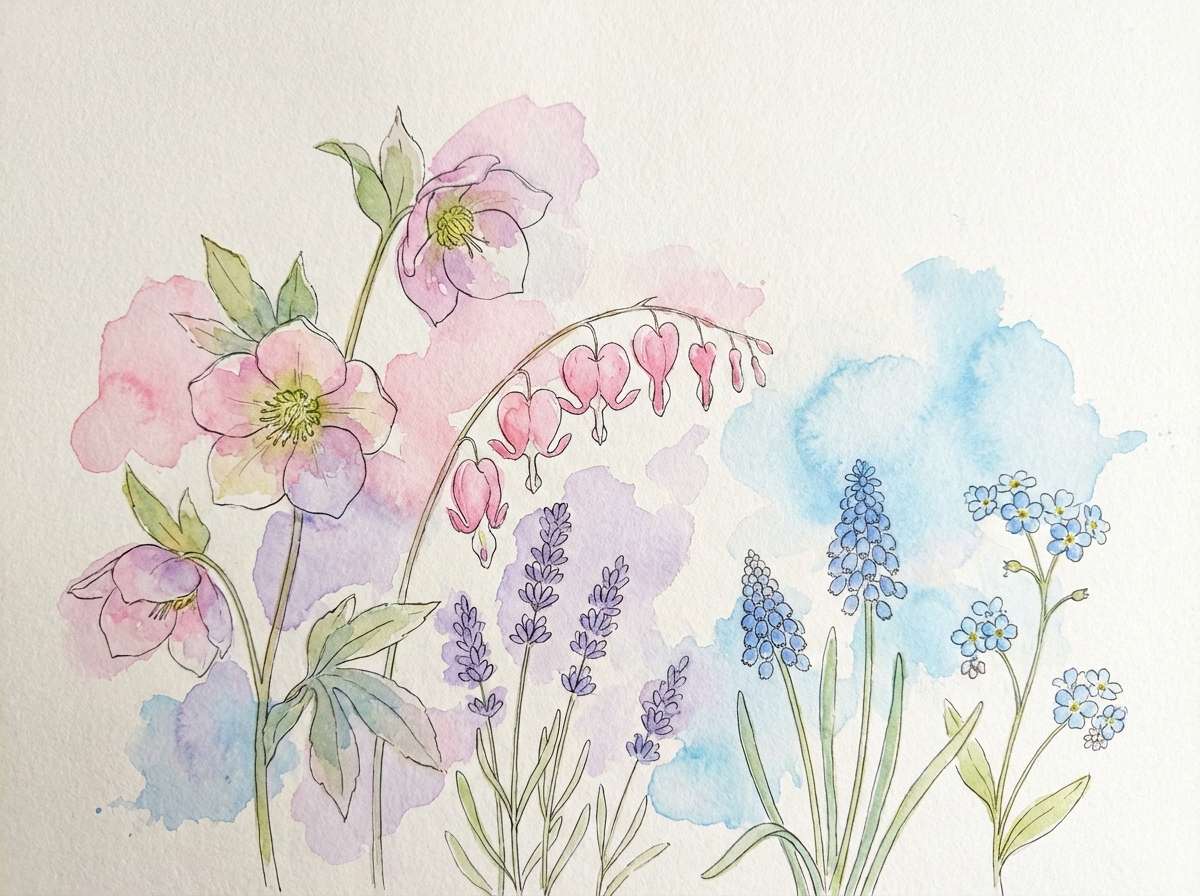 pastel botanical print