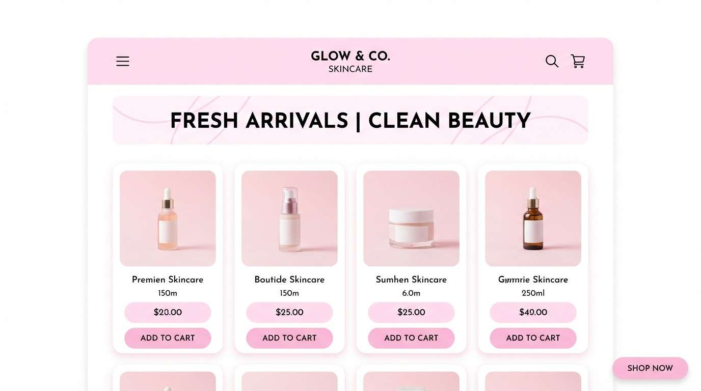 baby pink ecommerce ui