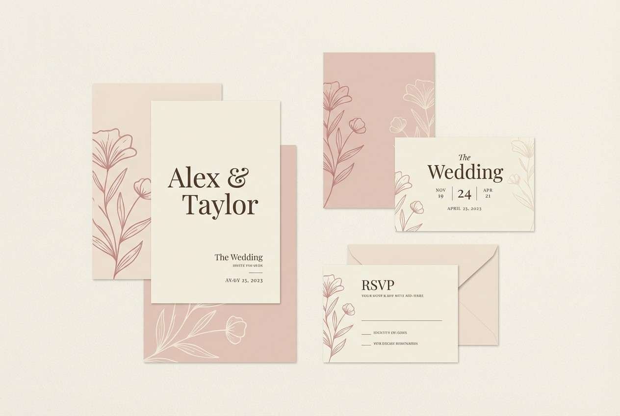 pastel wedding invitation