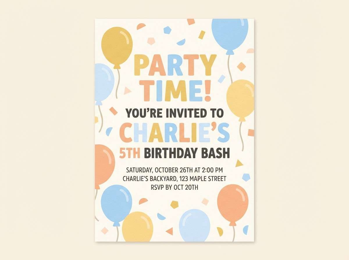 buttercream birthday invite