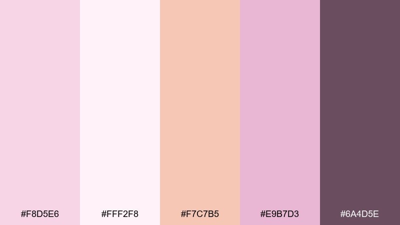 pastel confectionery pale pink color palette with hex codes