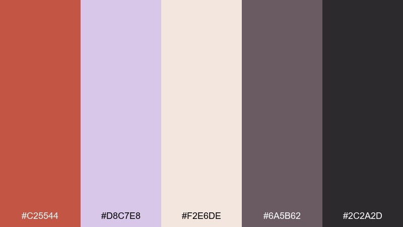 pastel contrast jasper color palette with hex codes