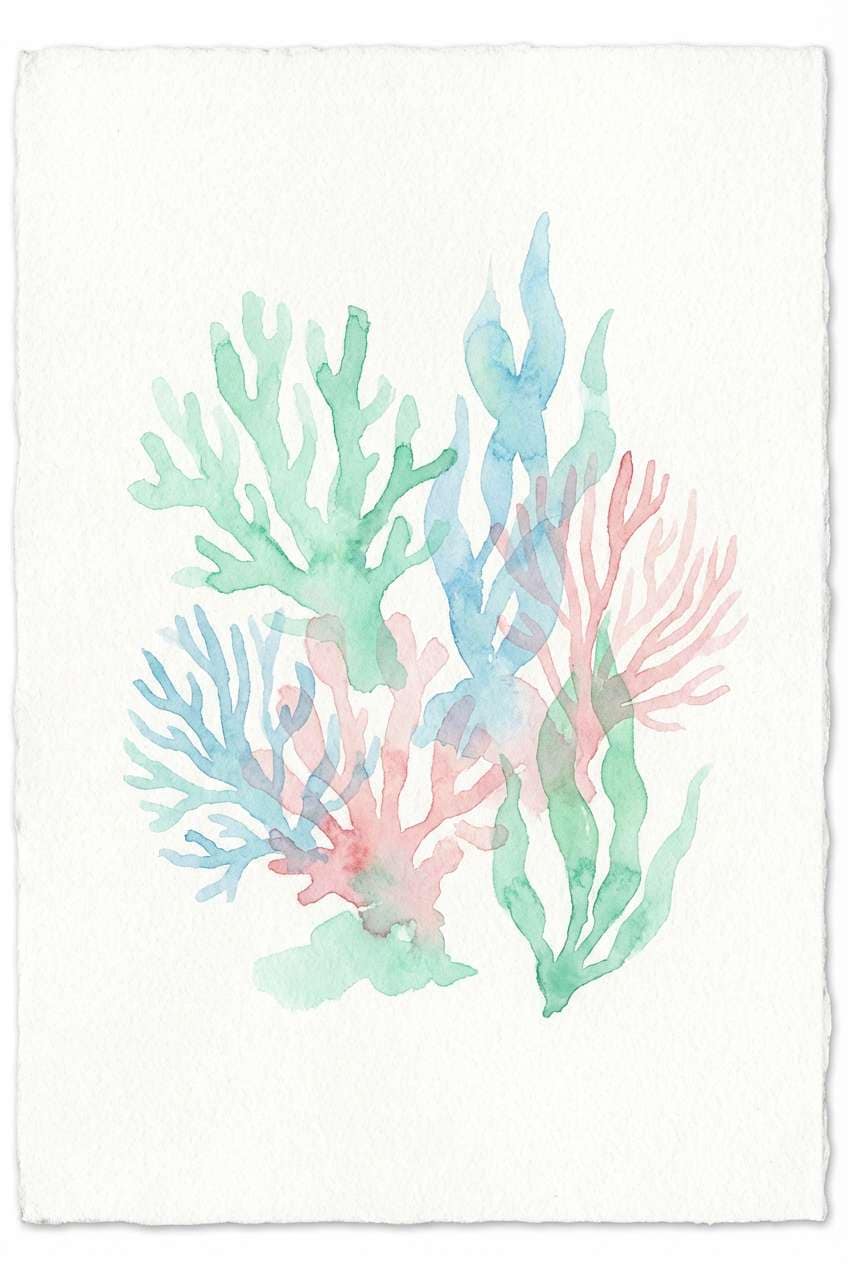pastel coral watercolor