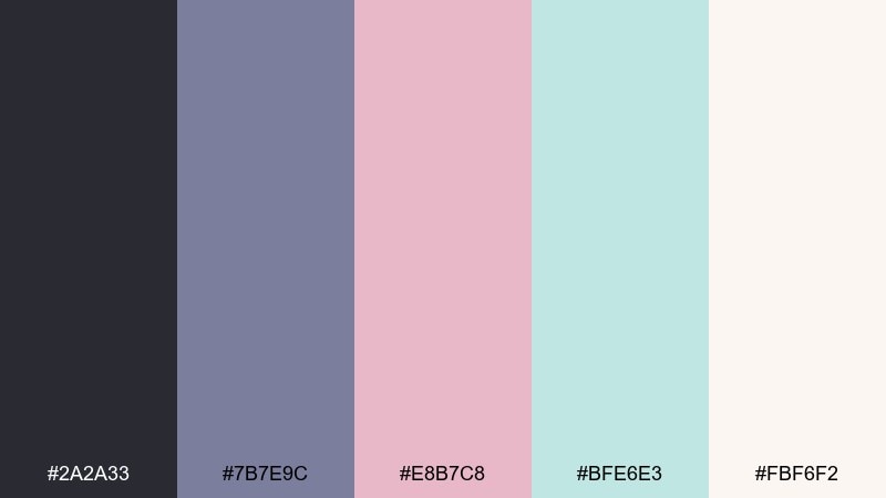 pastel dream montage cinematic color palette with hex codes