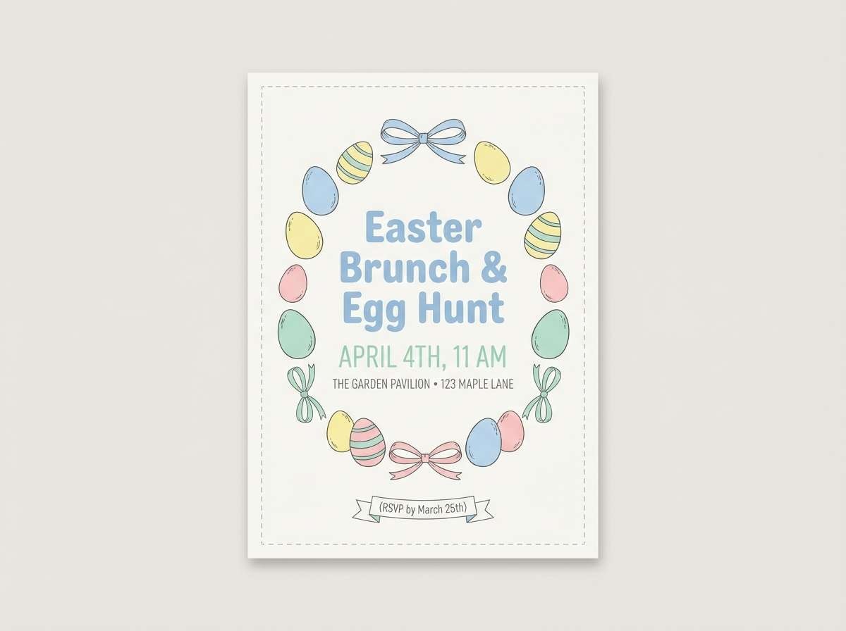 pastel easter invite layout