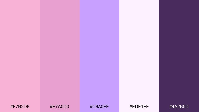 pastel glow grid pink lilac color palette with hex codes