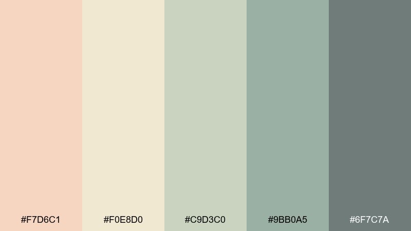 pastel grain morning vintage film color palette with hex codes