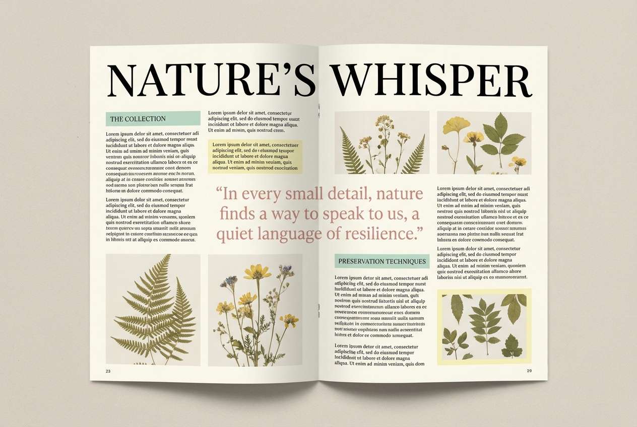 pastel editorial spread