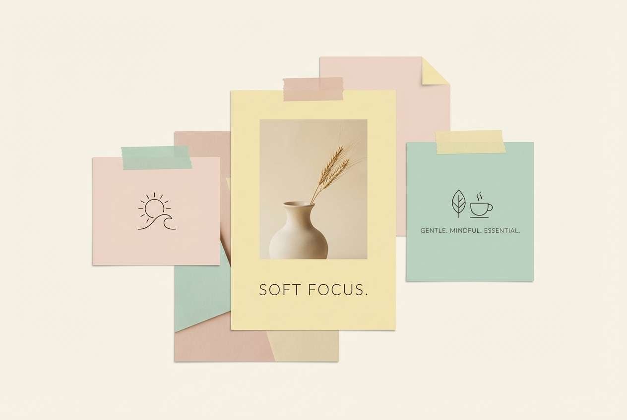 pastel brand moodboard