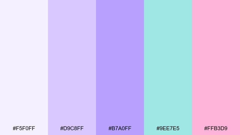 pastel prism pairing color palette with hex codes