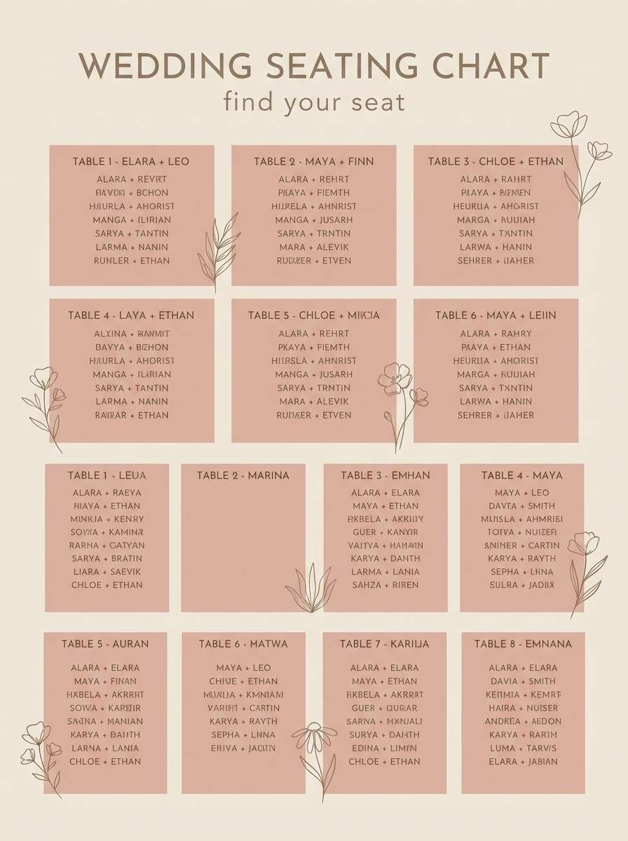 seating chart in desert rose