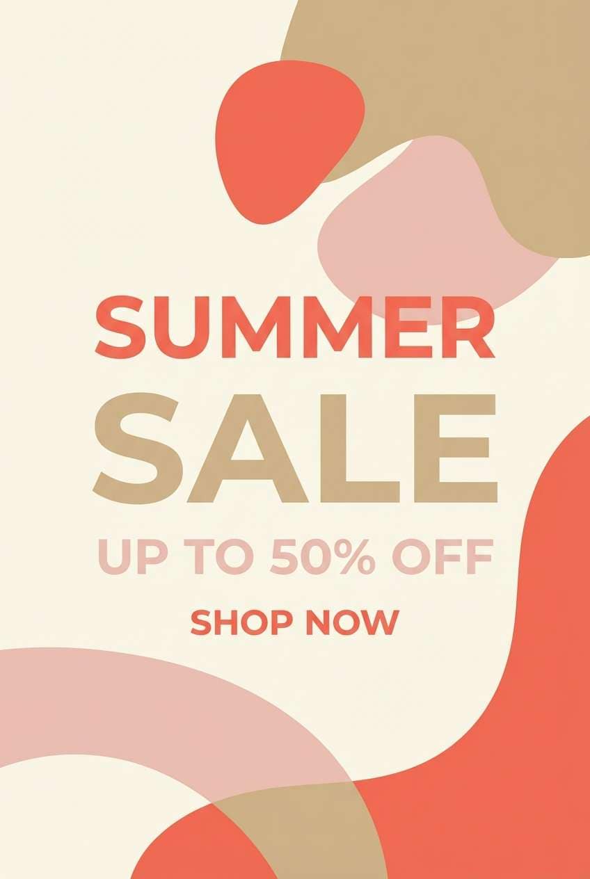 coral summer sale poster