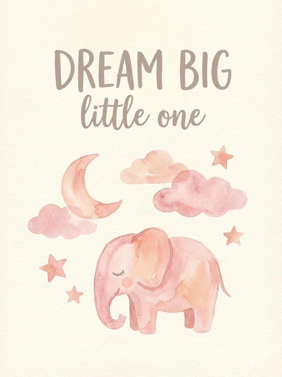 nursery print in warm petal