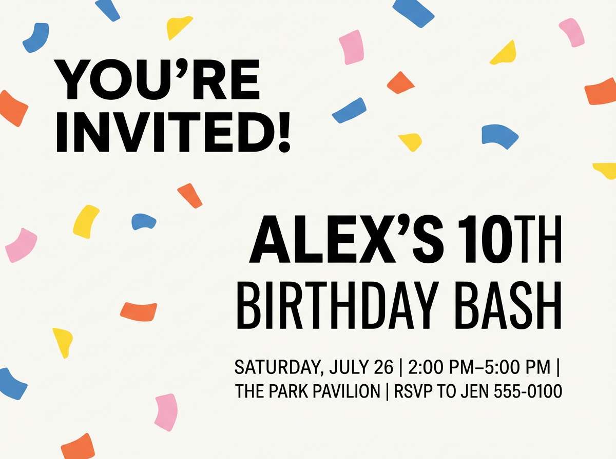 pastel sorbet birthday invite