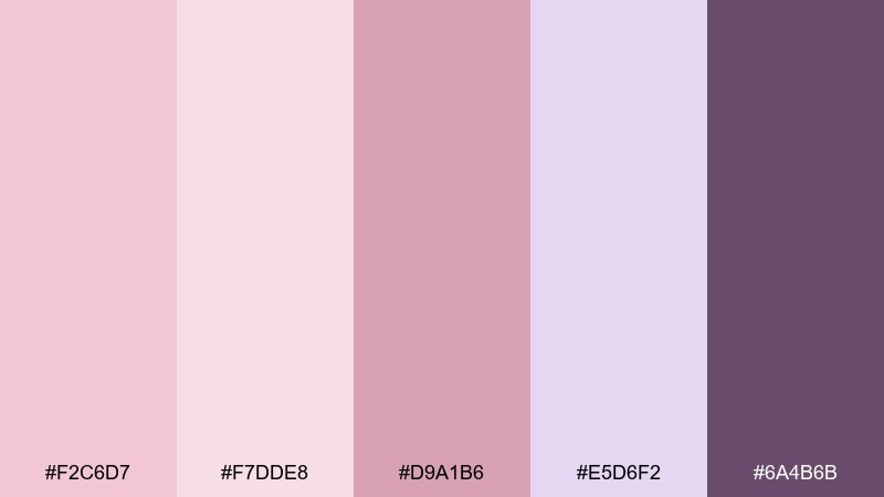 pastel sorbet color palette with hex codes
