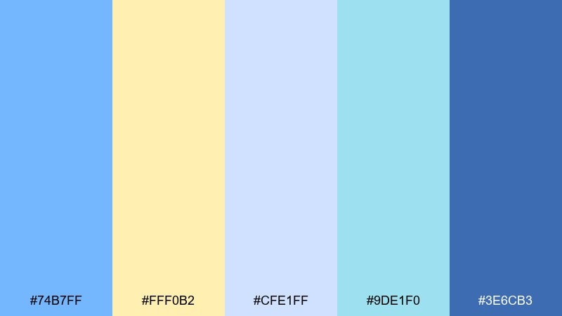 pastel tech gradient blue pastel yellow color palette with hex codes