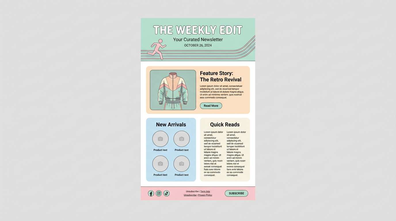 pastel newsletter layout
