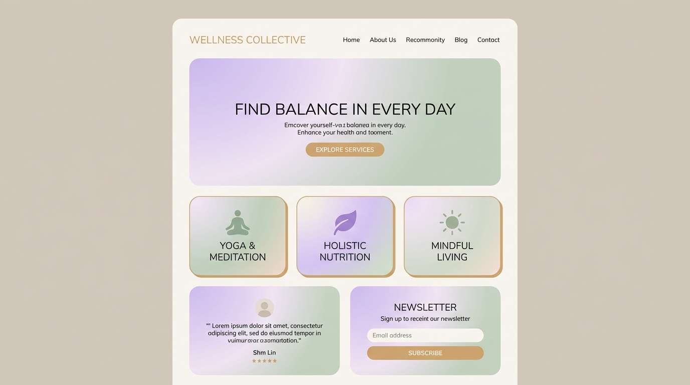 wellness landing page ui