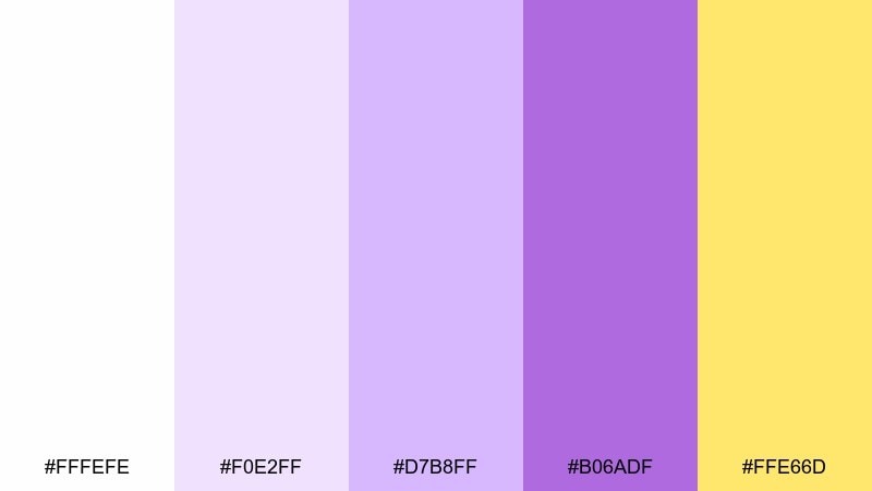 pastel violet party color palette with hex codes