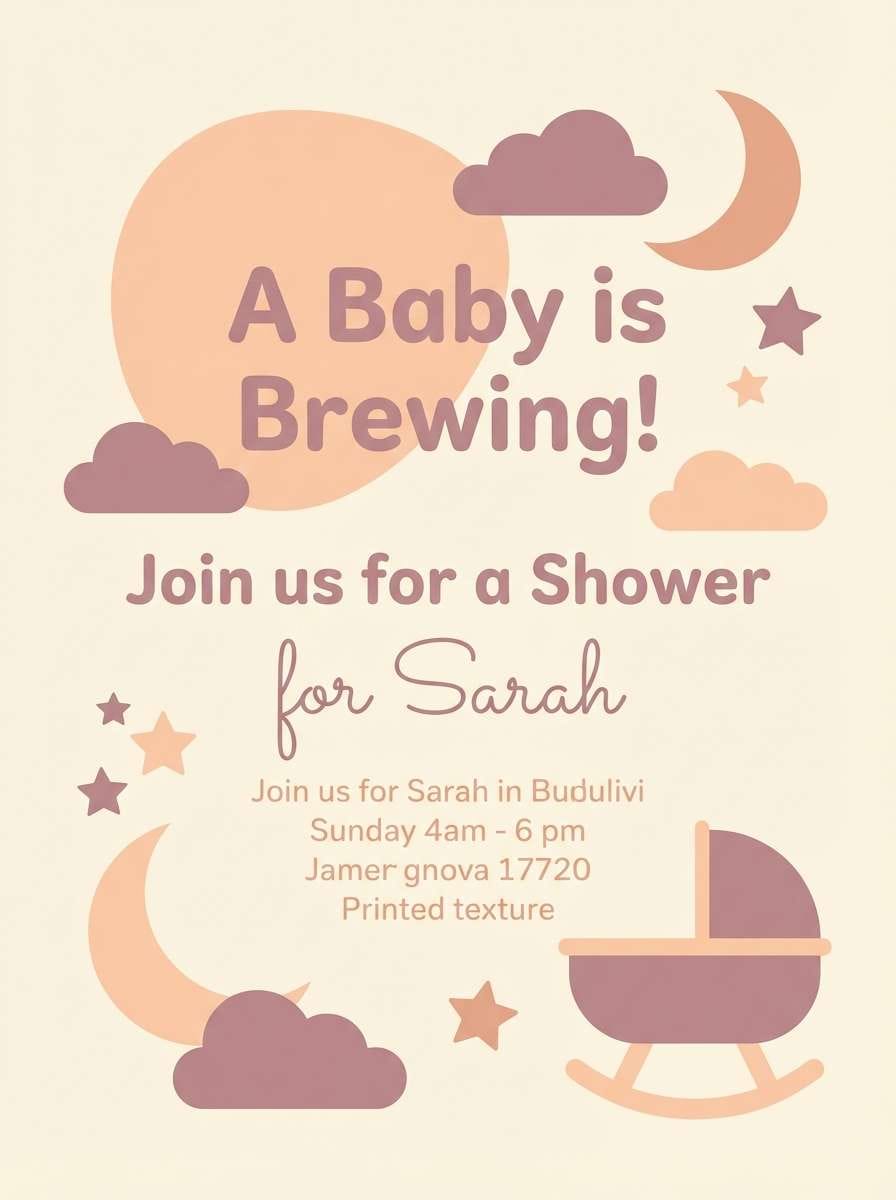 peach baby shower invite
