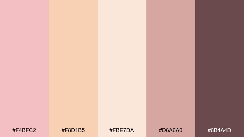 peach bloom branding tea rose color palette with hex codes