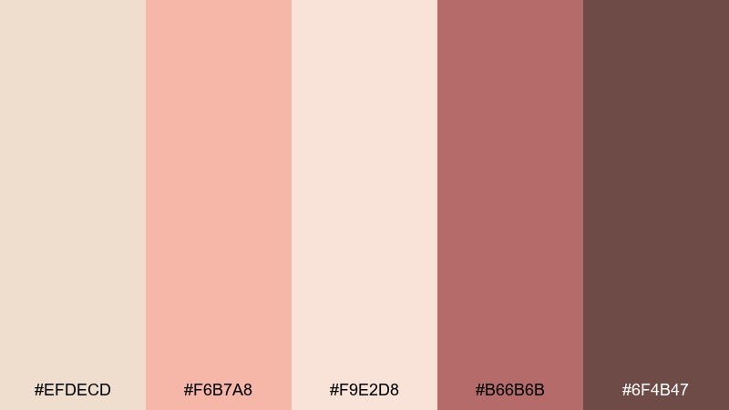 peach blossom color palette with hex codes