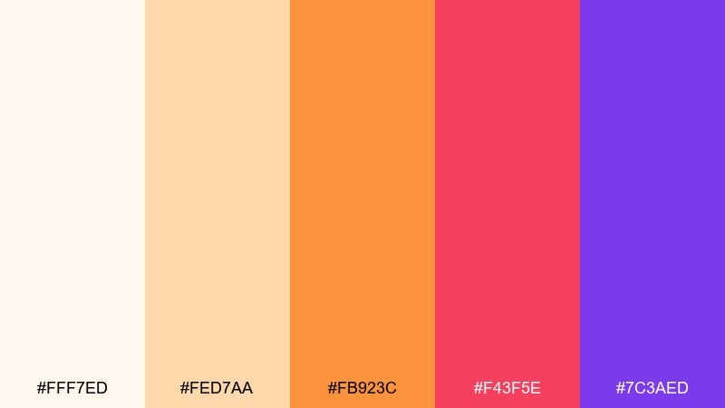 peach fizz promo instagram color palette with hex codes