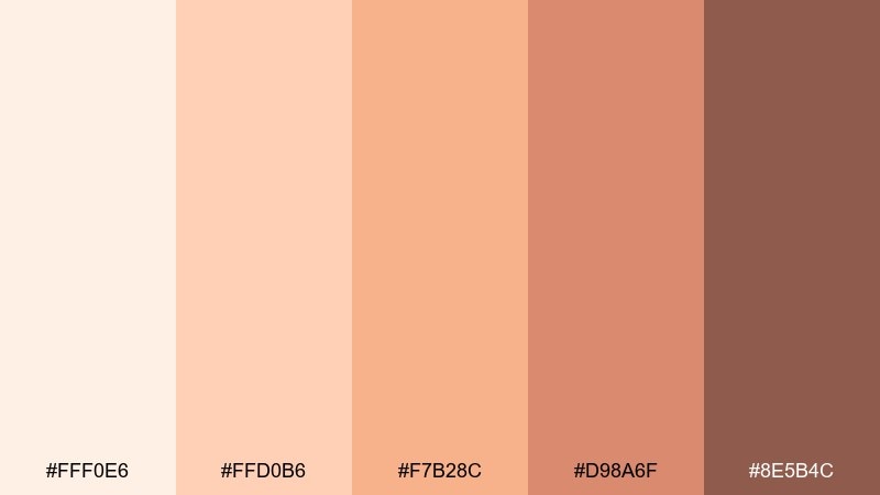 peach haze dreamy color palette with hex codes