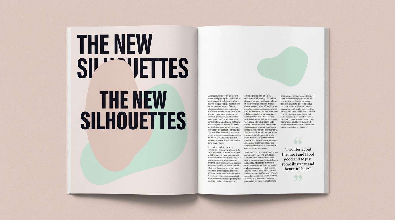 editorial layout in peach mint