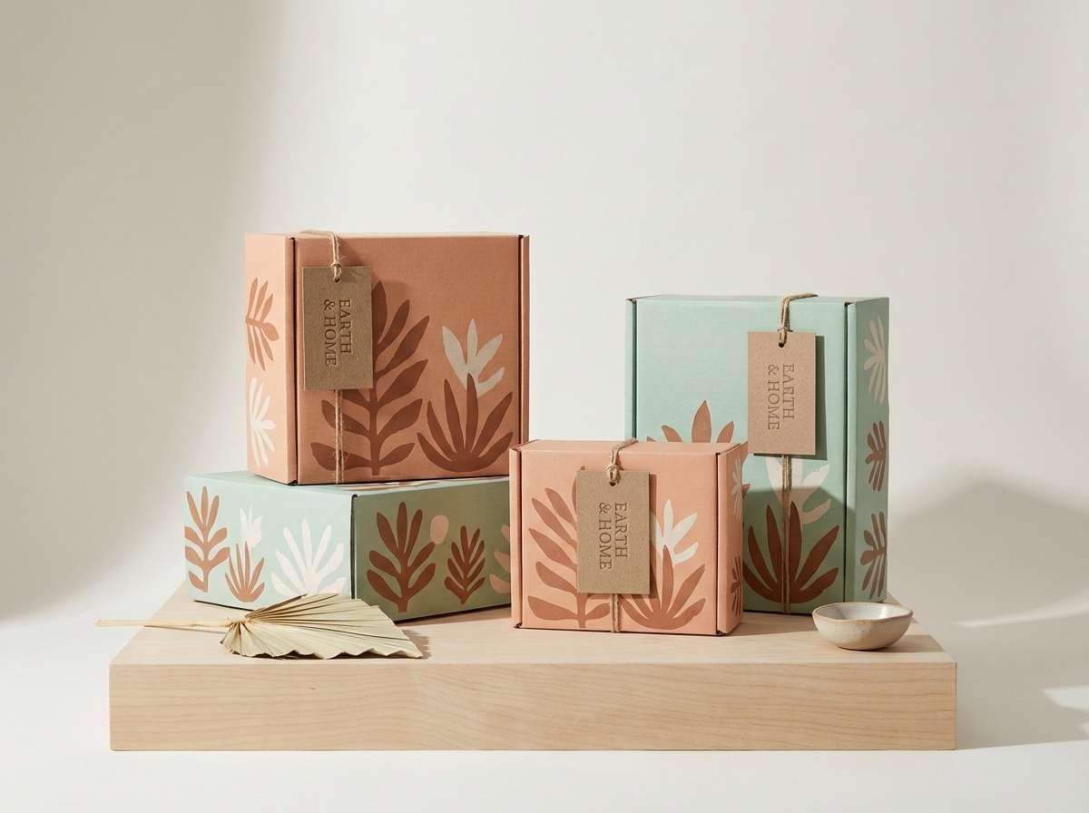 home decor packaging in pastels