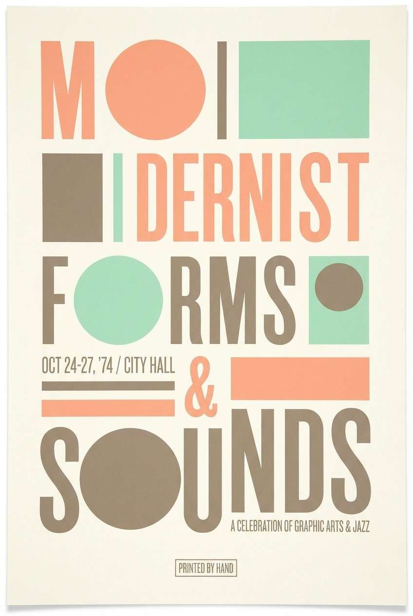 retro poster in soft pastels