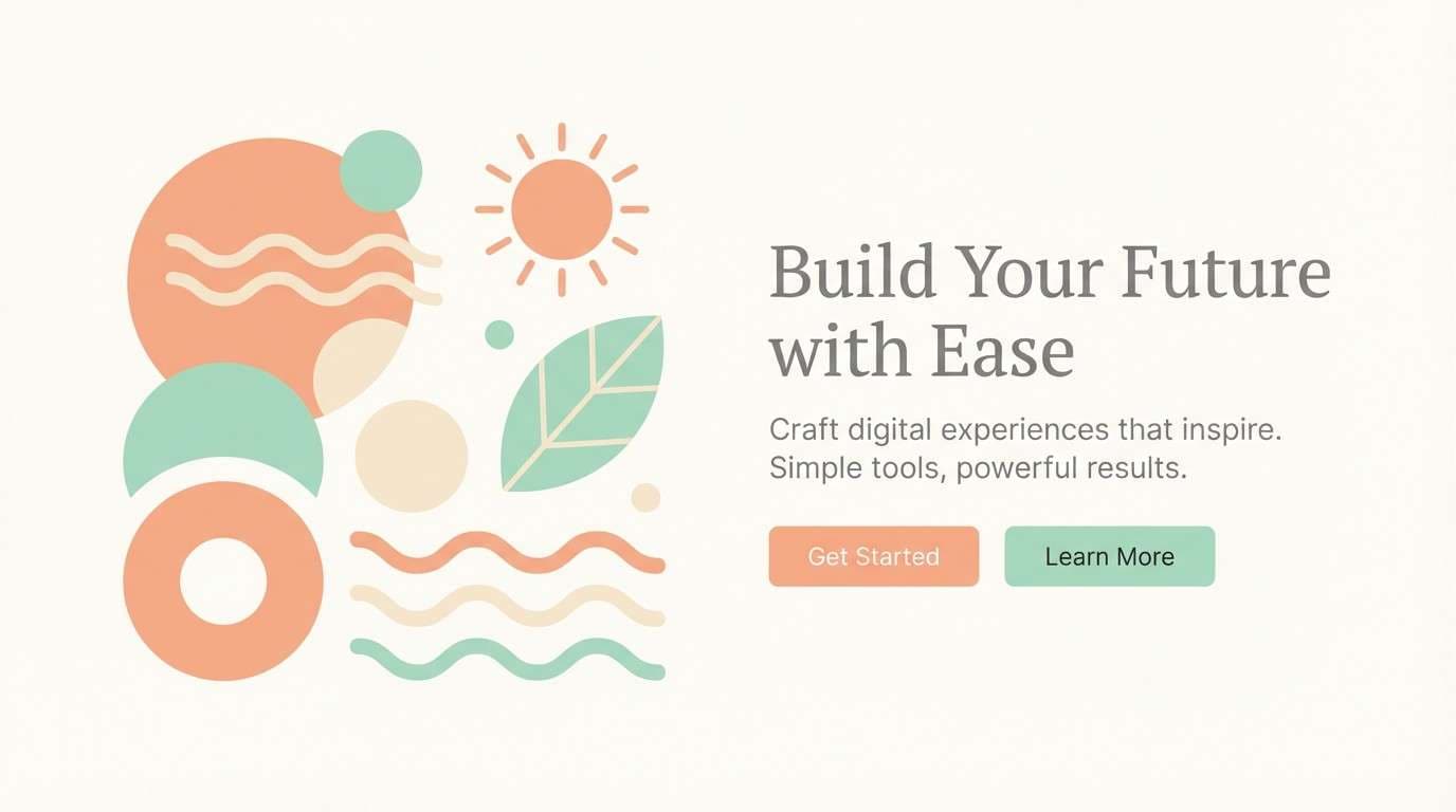 website hero in peach mint