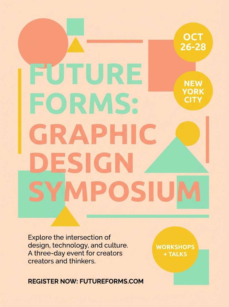 event flyer in peach mint