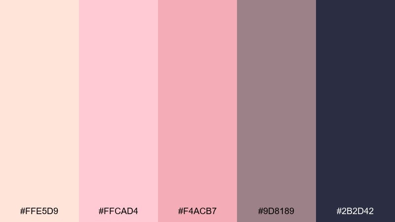 peach noir awesome color palette with hex codes
