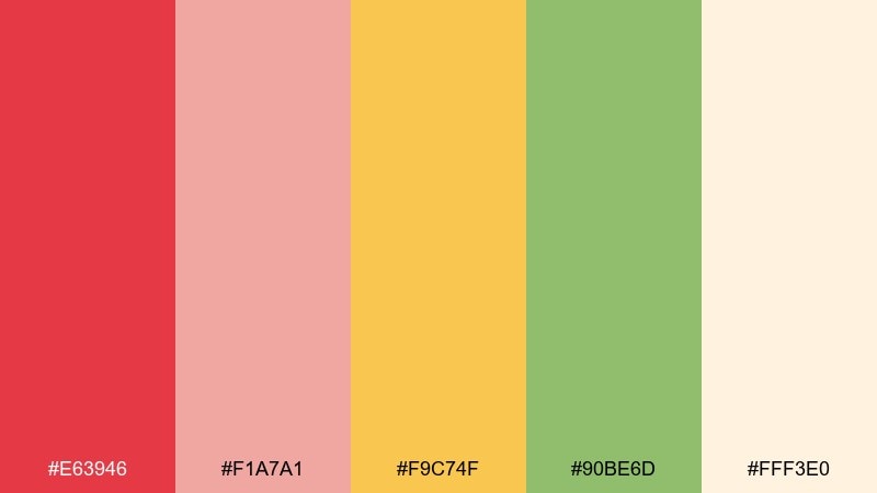 peach orchard blessing chinese new year color palette with hex codes