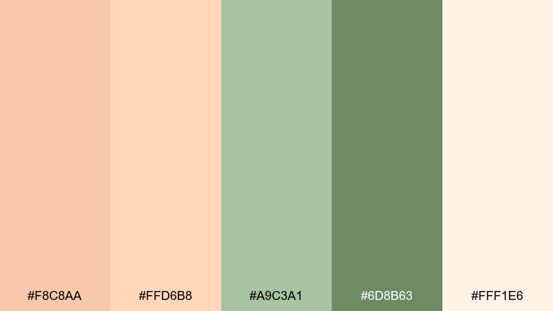 peach orchard light apricot color palette with hex codes
