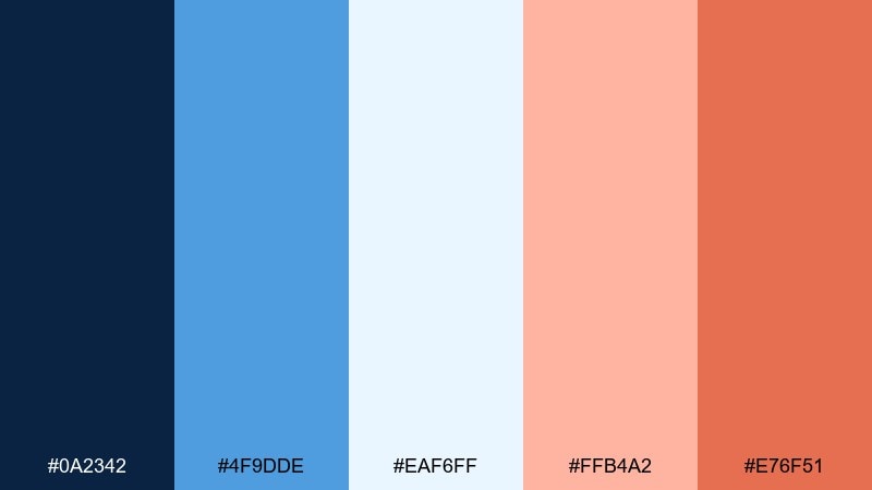 peach permafrost fire and ice color palette with hex codes